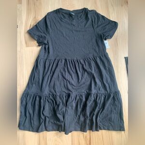 NWT~Old Navy Black Short Sleeve Tiered Mini Dress~Size L